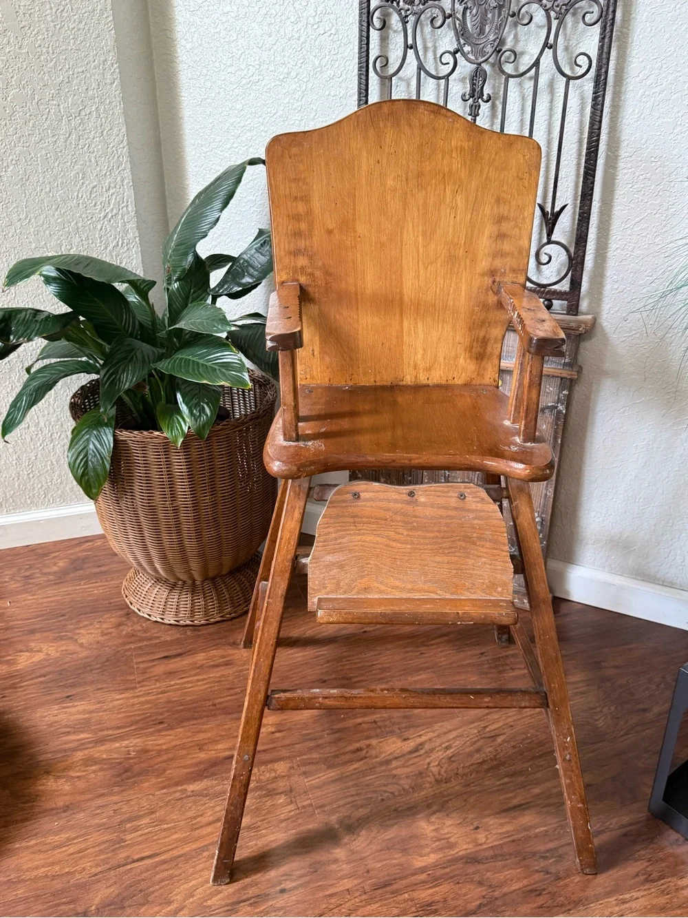 Antique Vintage Wooden High Chair